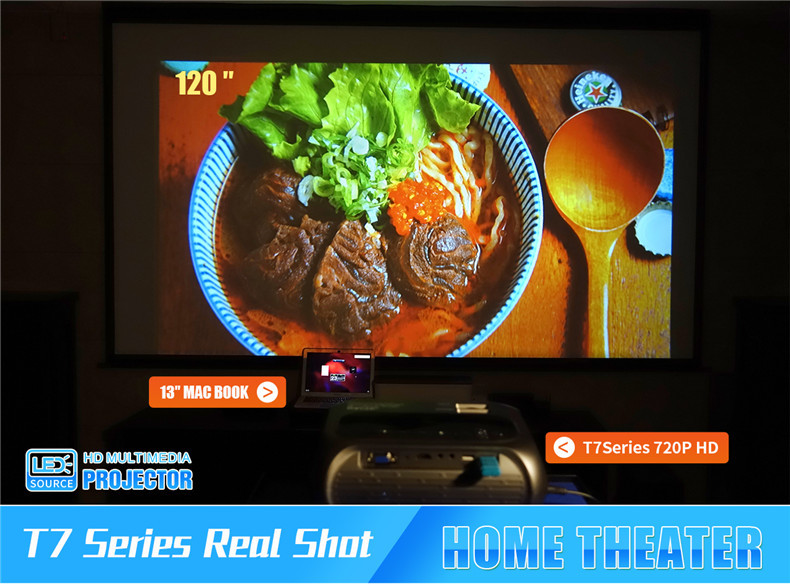 25dB 70W Home Theater Native 720p Wireless Led Projector Wired Same Screen
