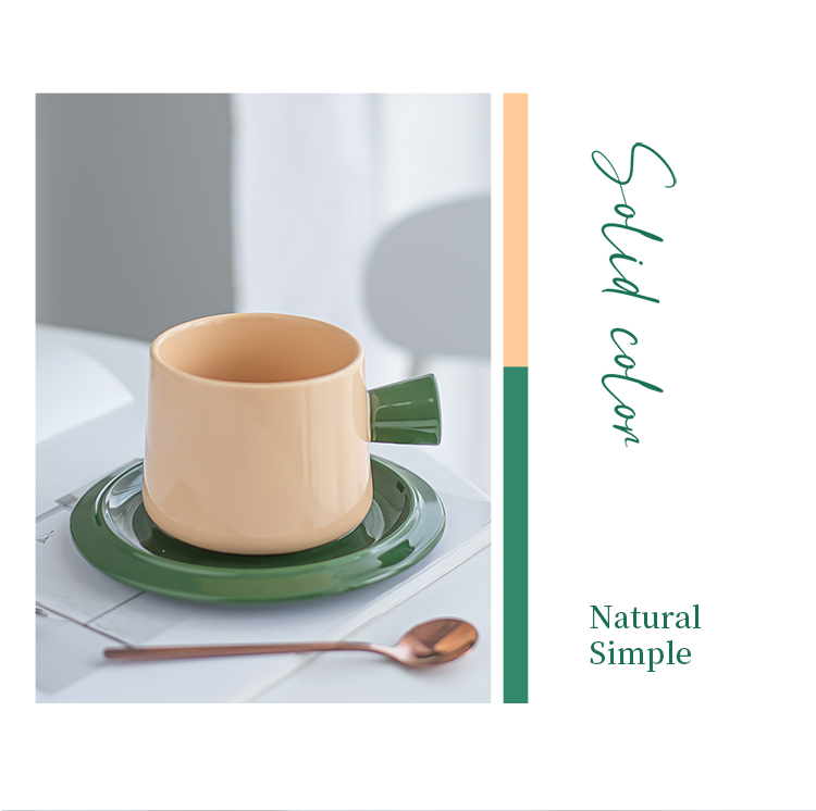 Ceramic Tea Cups And Saucer Sets With Custom Colors Glazed For Restaurant Coffee Cups
