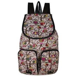 Quality European and American cloth national wind shoulders rucksack diamond owl pattern leisure travel wholesale
