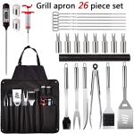 ODM 26Pcs BBQ Grill Supplies Stainless Steel BBQ Accessories With Thermometer