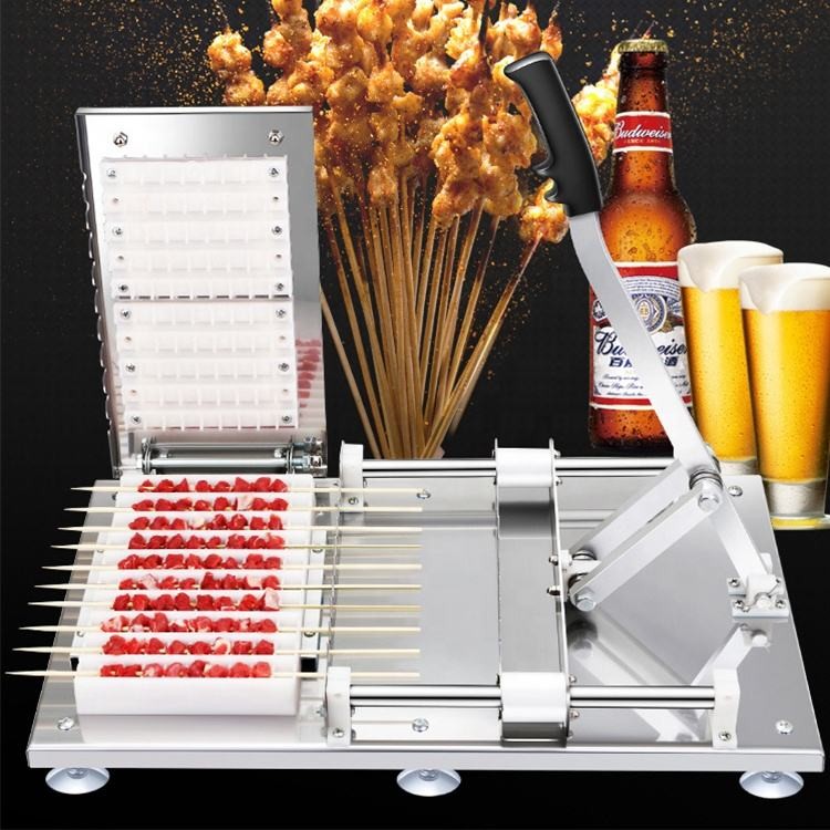 Grill Skewers For BBQ Barbecue Chicken Bbq Kebab Skewer Machine Lamb Bbq Skewering Machine Kebab Making Machine