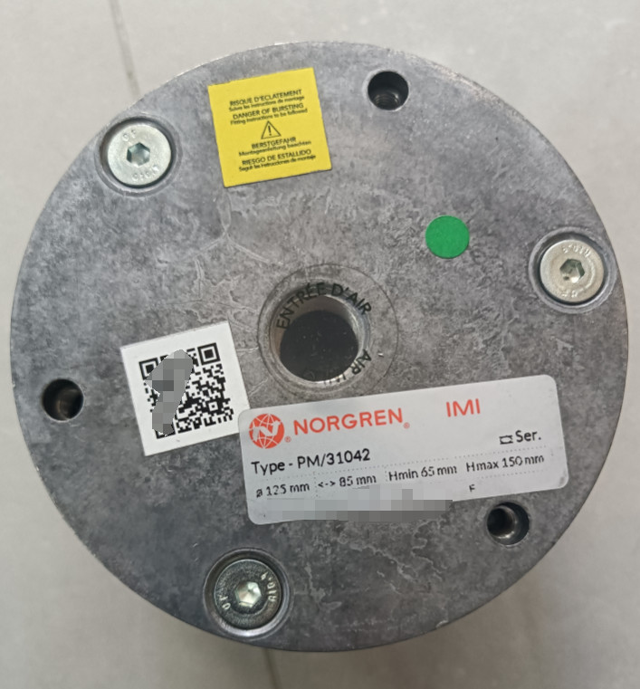NORGREN PM/31042 Air Bellow Single Acting 4-1/2" Diameter Surface Polished Temperature Range -22...122 °F Hot Original