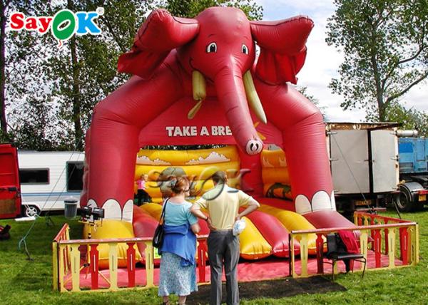 Elephant Inflatable Bounce For Amusement Park / PVC Children Inflatable Jumping