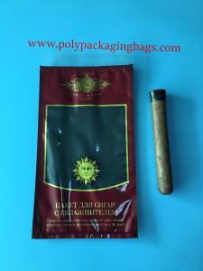 Quality Portable Red Moisturizing Zipper Cigar Bag With Transparent Window wholesale