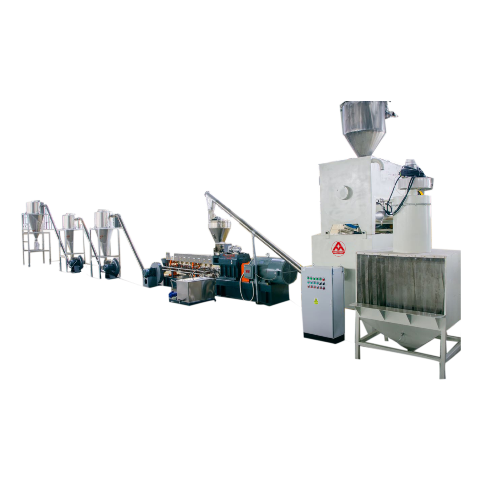 Pelletizing PP PE Base WPC Extrusion Line400 with 12800 KG Production