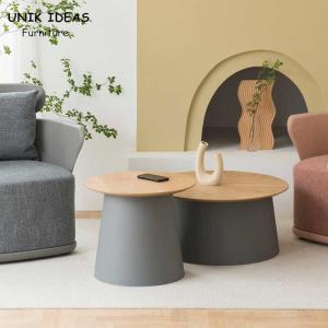 Quality Round Top MDF Coffee Table PP Plastic Base Home Side Center Table wholesale