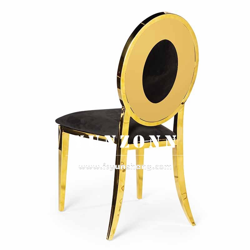 Luxury Gold Stainless Steel Round Back Mr & Mrs Bride and Groom Wedding Banquet Chair