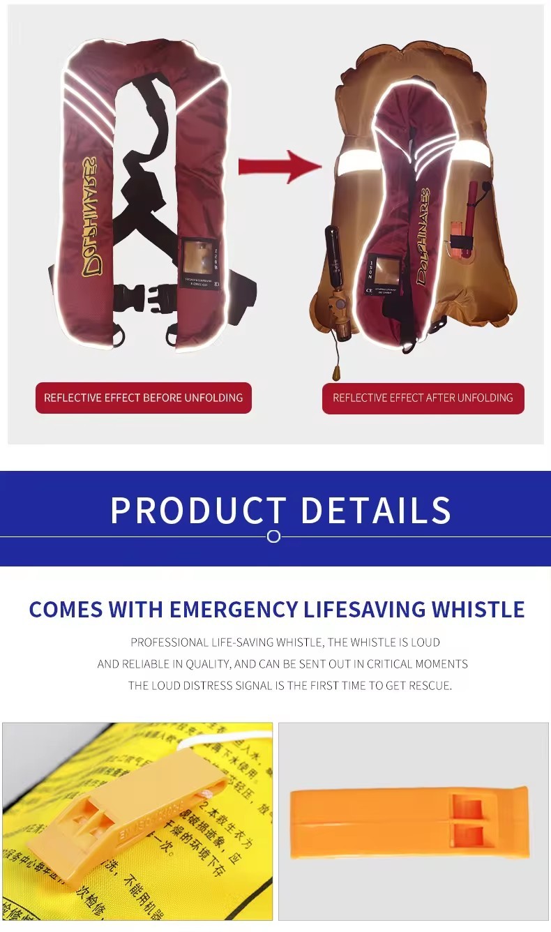 Portable Adult Inflatable Safety Rescue Life Jacket High Buoyancy Life Vest Swim Vest