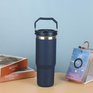 Quality 30oz Stainless Steel Tumbler Vacuum Insulated Water Bottle For Home Office Or Car Reusable Cup With Straw Leak Resistant Flip Cold For 12 Hours Or wholesale