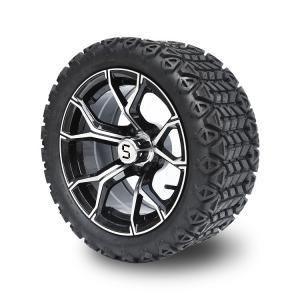 Quality Machined 14 Inch Golf Cart Wheels And Tires 22x10 Rubber Material wholesale