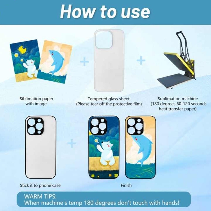Blank 2D Sublimation Glass Mobile Phone Case TPU PC Tempered Glass Mobile Case For IPhone 14 15 16 Pro Max Plus
