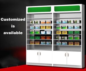 Quality Customized Pharmacy Storage Cabinets Medicine Display Racks Glass Layer wholesale