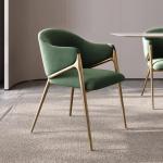 Fabric Upholstered Dining Chairs With Metal Legs Luxury Design For Home