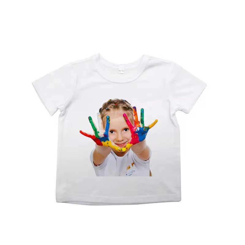 DIY Personalized Blank White Sublimation T Shirt For Kids