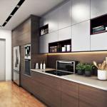 Modern Design Customized Veneer Color Waterproof Kitchen Cabinets from