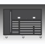 Metal Tool Box Roller Cabinet for Workshop Workstation Silver 72" Thickness 1.0