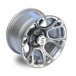 Golf Cart 12 Inch Machined/Gunmetal Aluminum Wheels Including Center Caps 4x4