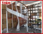 Spiral Staircase VH13S Spiral Stainless Steel Stair Tread Beech Curved Glass