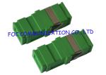 SC / APC Simplex Short Flange Fiber Optic Adapter Green Plastic Housing