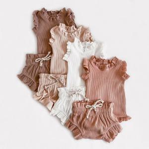 Quality Stock and Custom Wholesale 100% Cotton Baby Clothing Set Summer Baby 3pcs Set Baby Summer 2pc Clothes wholesale