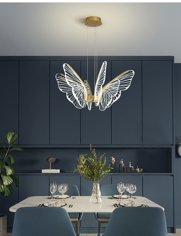 Modern Minimalist Acrylic Butterfly Dining Chandelier Designer Modern Butterfly Pendant Lamp(WH-AP-572)