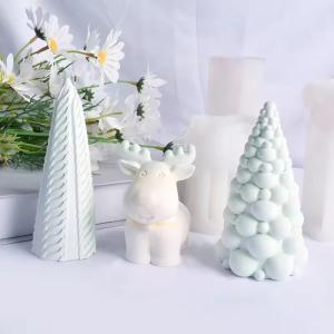 Quality DIY Aromatherapy Candles Wax Plaster Clay Decoration Bubble Christmas Tree Eik Deer Shape For Candle Making wholesale