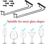 Living Room Stemware Rack 15.8-Inch Long Single Rail Metal Wine Glass Storage