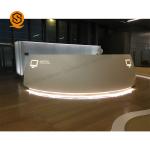 Acrylic Solid Surface Furniture LED Semi Circle Reception Desk