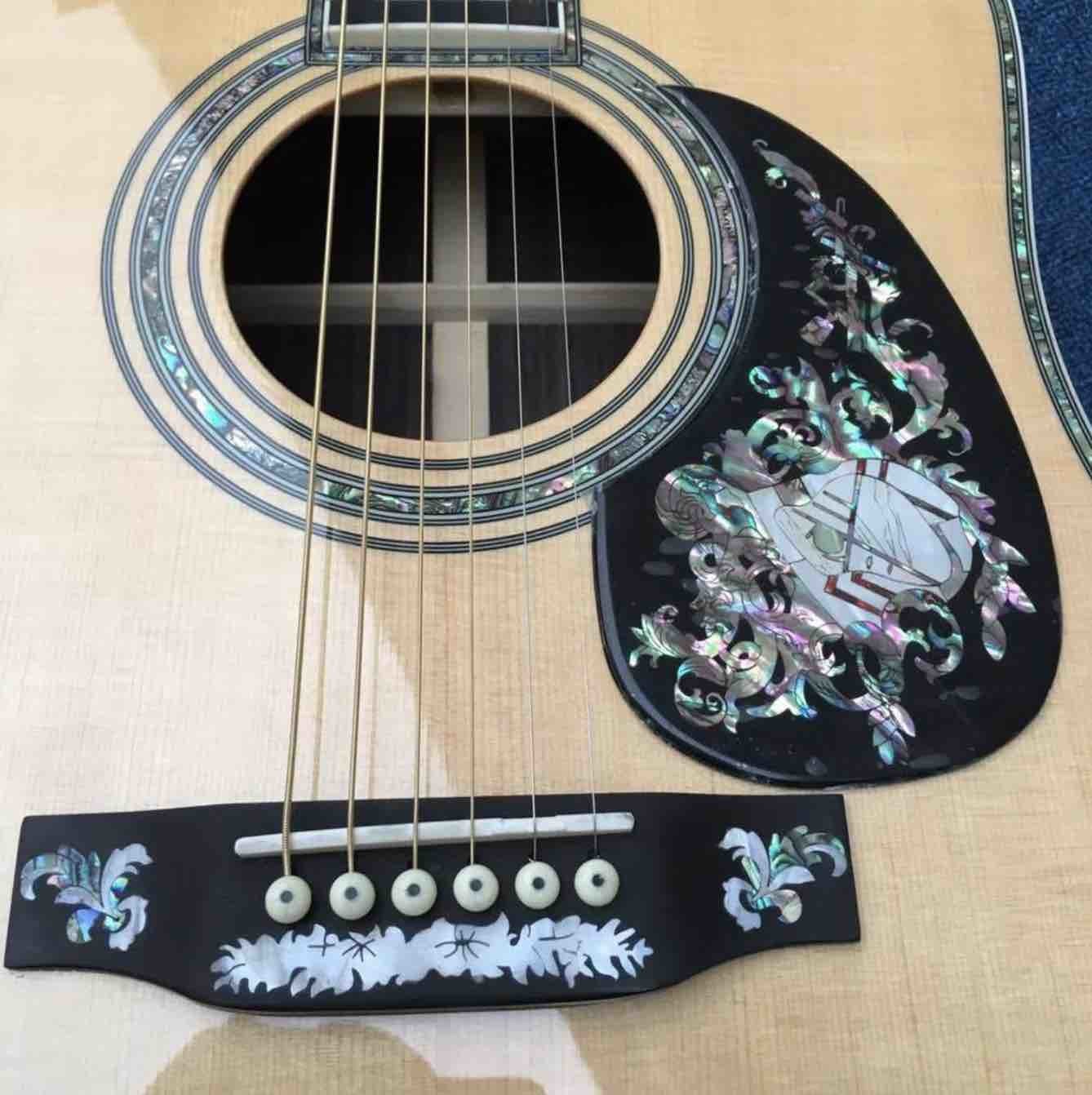Aaaa All Real Abalone Super Deluxe Wood D45L Acoustic Guitar Customized Logo Is Available