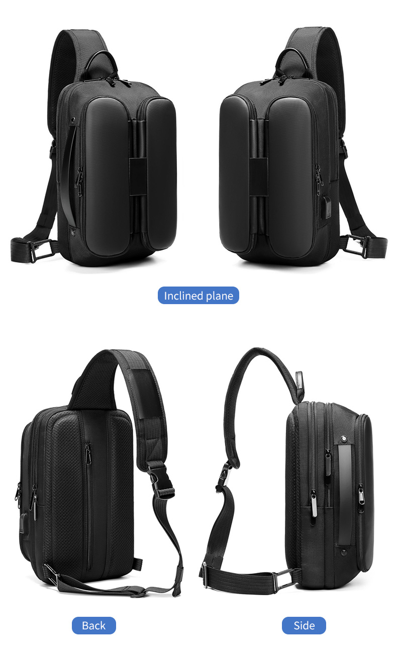 Hot selling custom logo waterproof men fashion shoulder chest crossbody sling bag for men messenger bags