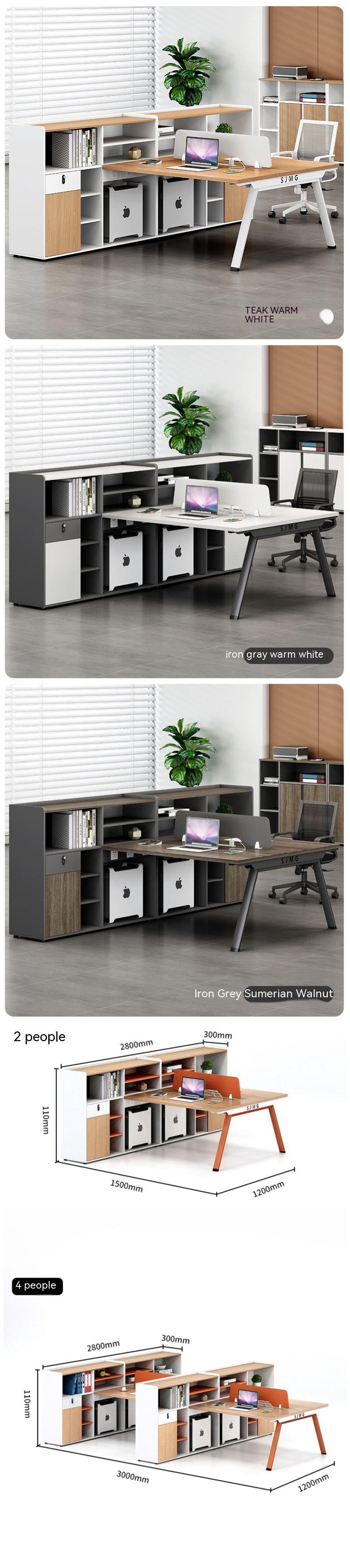 Simple Modern Staff Seat Work Table Office 6 Four 4 People Office Desk Style Modernity