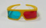 Polarized Plastic Red Cyan 3D Cinema Glasses With Yellow Frame OEM ODM