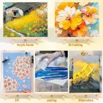 8 X 10 Inch Art Canvas Painting Kits With Wooden Easels Stands For Group