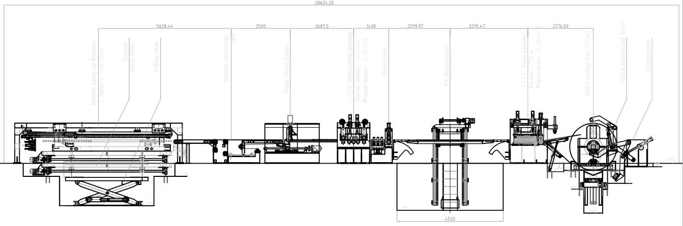 Aluminum Sheet Coil Cutting Line Fly Moving Shear Cut To Length Coil Line
