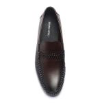 Fashionable durable anti skid Coffee Mens Leather Moccasins