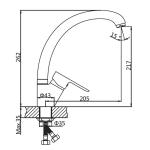 360 Degree Moveable 262mm High Kitchen Water Faucet