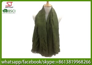 Quality China factory direct supply purple wrinkle spring summer thin scarf 100*180cm 100% Polyester pashmina sun protection wholesale