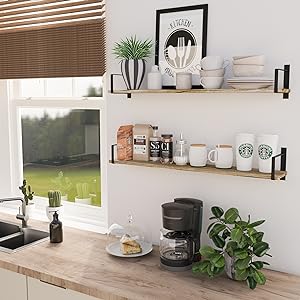 Wallniture Floating Shelves for Wall Stylish Organization for Bedroom and Bathroom