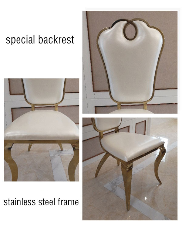 Luxury Rectangle Dining Table And Chairs Set 180cm Length Stainless Steel Frame