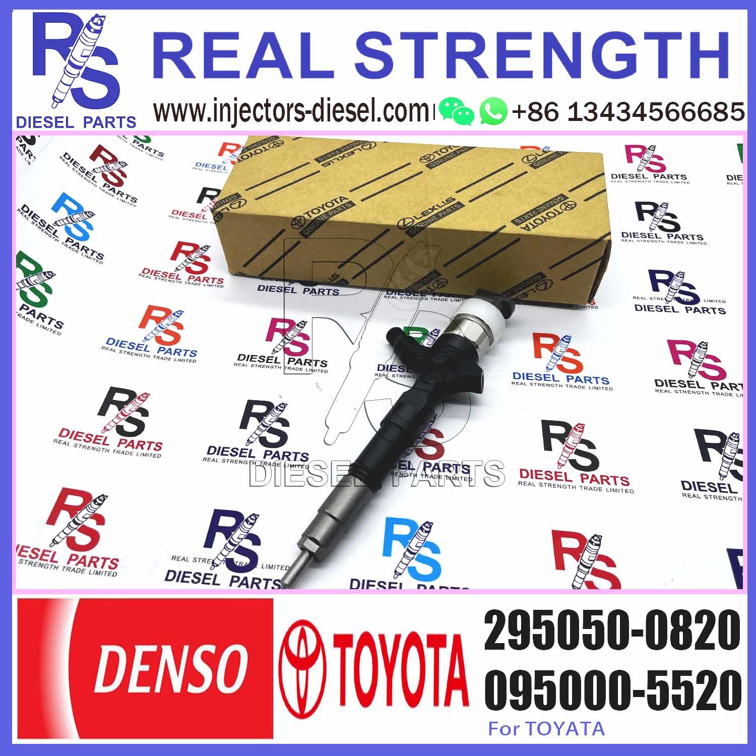 Common Rail Injector Assembly 23670-30380 295050-0820 for Toyota Dyna 1KD-FTV D-4D Dutro