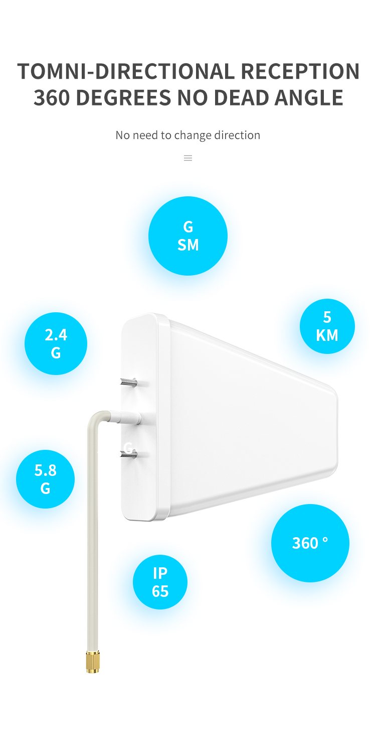 Vertical Polarization 11dBi LPDA 4G LTE Antenna Screw Mount for Car Communication