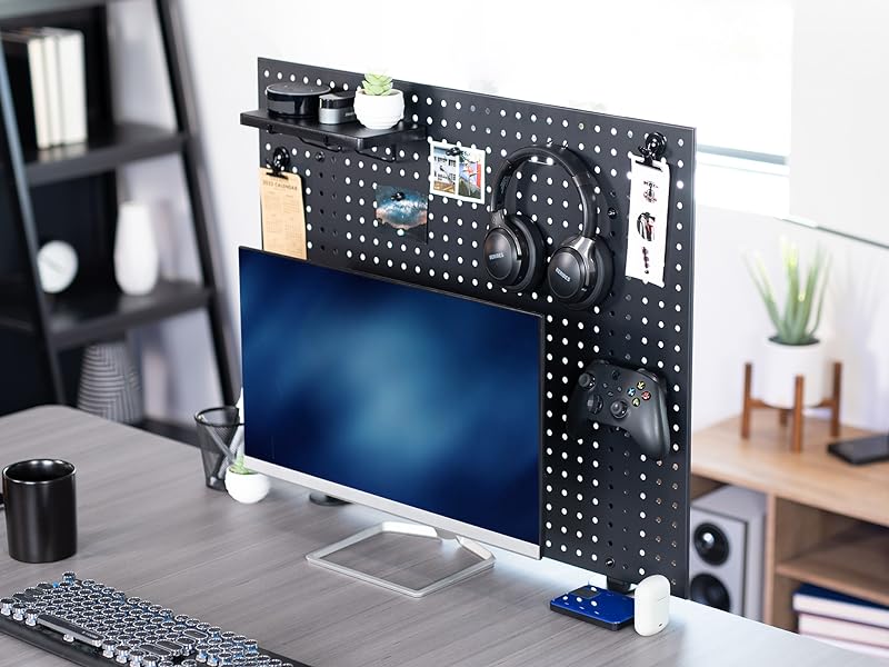 Clamp-on Desk Pegboard Standing Desk Accessories for Privacy Panel Work Desk Organize