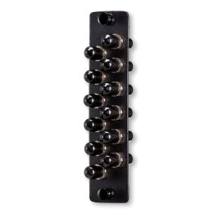 Quality Black Cover ST 12 Fiber Optic Adapter Panel With Simplex Multimode Adapter wholesale