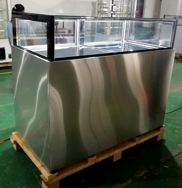 1.8m Chocolate Dessert Glass Display Refrigerator Showcase With Sliding Drawer