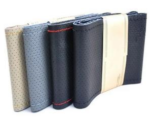 Quality NEW Genuine Leather Auto Car Steering Wheel Cover With Needles and Thread wholesale