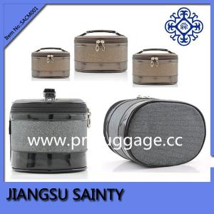 Quality Beautiful cylinder-shaped pu travel cosmetic bag wholesale