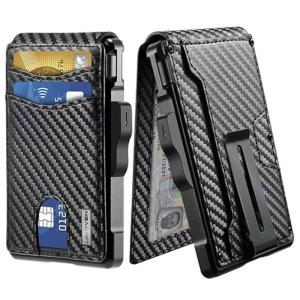 Quality 11.2*7.4*1.7cm Black High Capacity Aluminium RFID Card Holders Holds Up To 12 Cards Perfect for Business Travel Luxury Design wholesale