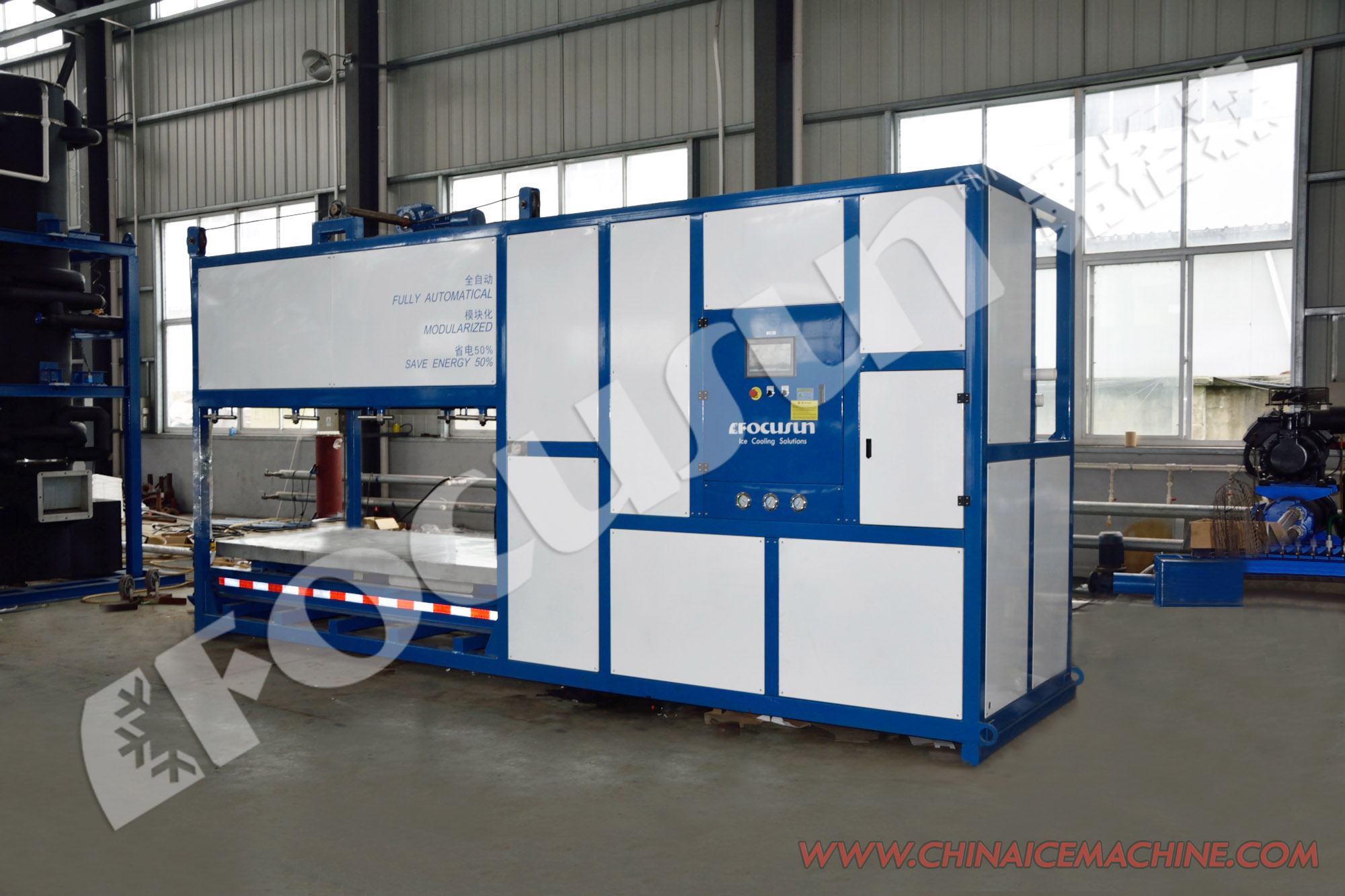 Snow Flake Ice Focusun 5000kg/day Automatic Direct Cooling Ice Block Machine for Fishery