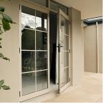Restaurant Double Hinged Aluminium Doors Fire Prevention