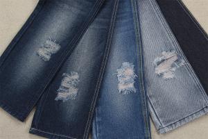 Quality GOTS 13.5 Oz 100% Cotton Denim Fabric No Stretch Blue Recycled wholesale